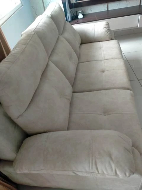 Freshly cleaned fabric sofa