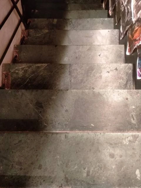 Polished stone staircase
